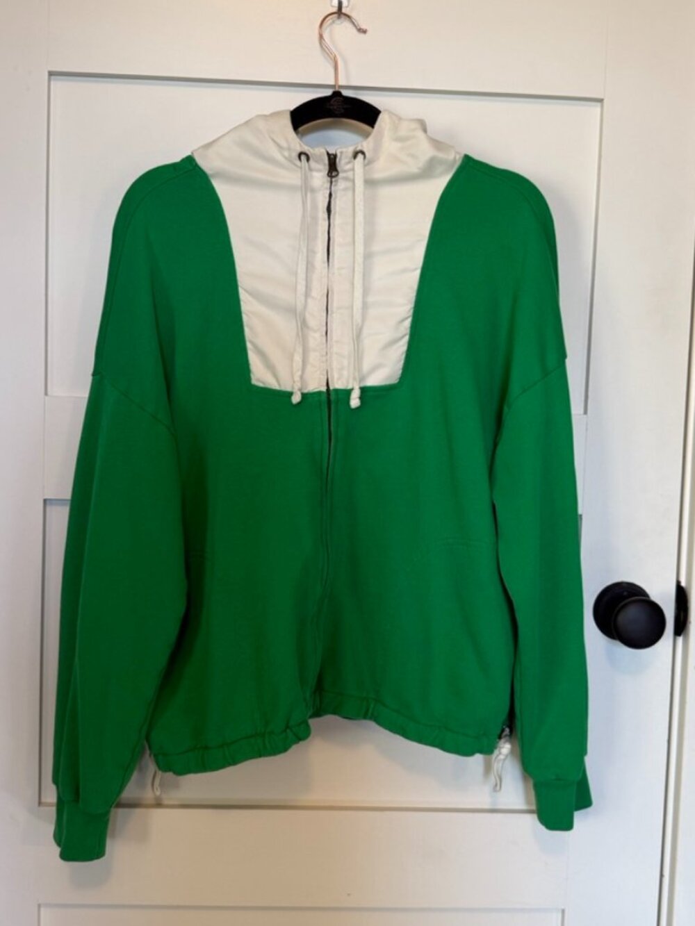 J Crew Full-zip terry fleece anorak Item In Kelly Green Size L